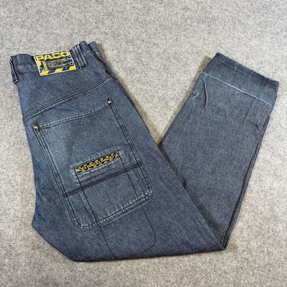 Vintage PACO Jeans Mens 33x30 Blue Medium Wash Straight Leg Denim Workwear Y2K - Picture 1 of 9